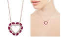 EFFY Collection EFFY&reg; Ruby (7/8 ct. t.w.) & Diamond (1/6 ct. t.w.) Heart 18" Pendant Necklace in 14k Rose Gold